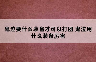 鬼泣要什么装备才可以打团 鬼泣用什么装备厉害